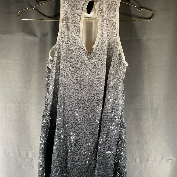 Balera Girls dance, costume silver, black sequence dress- LC size 7/8 - Picture 4 of 7